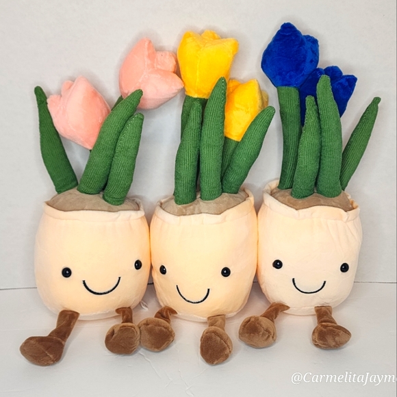 SMILEY 🌷 Tulips in Adorable Planter - Your Choice of One Color - Picture 1 of 7